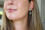 Double Sonoran Mountain Turquoise Dangly Stud Earrings 4