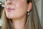 Double Sonoran Mountain Turquoise Dangly Stud Earrings 3