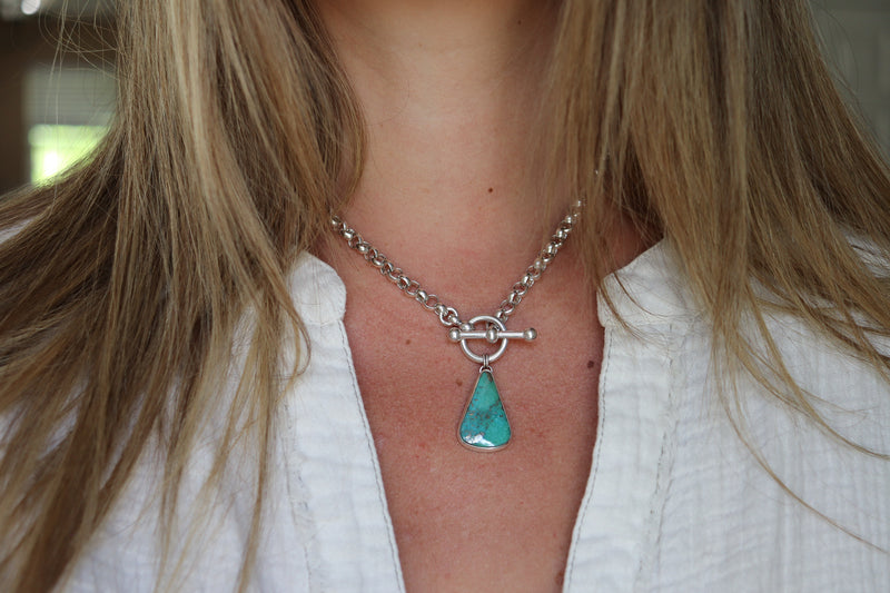 Morenci Turquoise Toggle Clasp Necklace