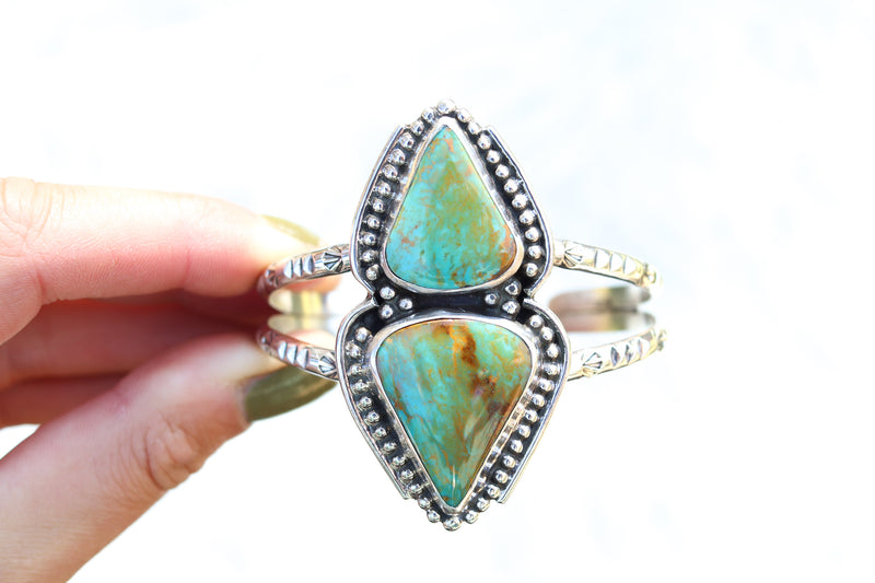 Double Turquoise Mountain Cuff (6 inches)