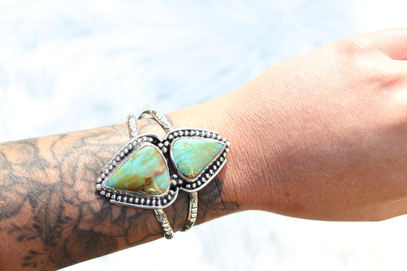 Double Turquoise Mountain Cuff (6 inches)