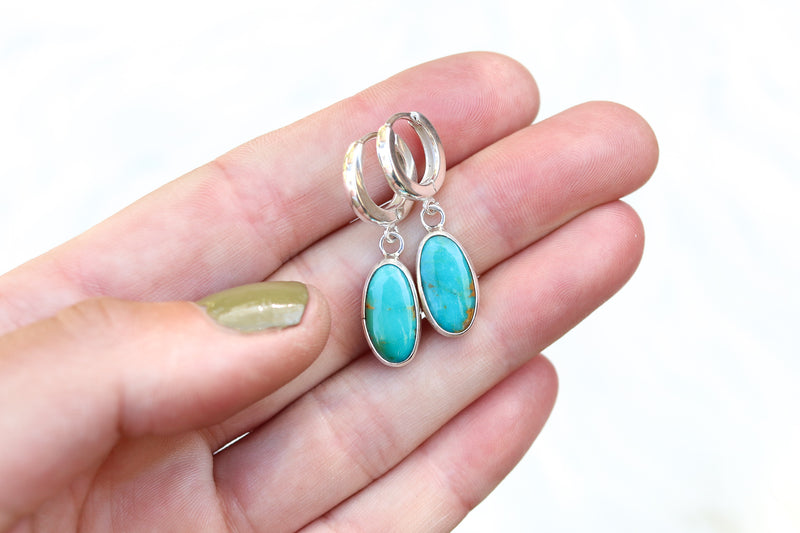 Sonoran Gem Turquoise Lever Back Earrings 1