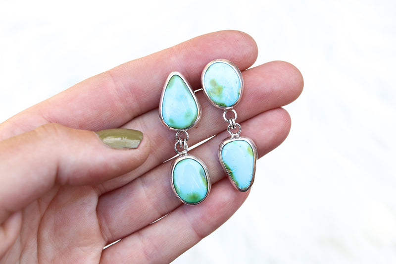 Double Sonoran Mountain Turquoise Stud Earrings