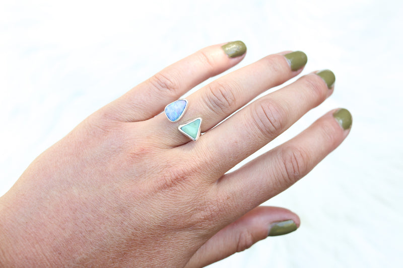 Size 6.5-7.5 Opal x Turquoise Ring (Adjustable)