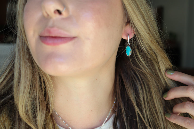 Sonoran Gem Turquoise Lever Back Earrings 1