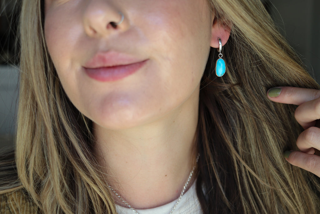 Sonoran Gem Turquoise Lever Back Earrings 3