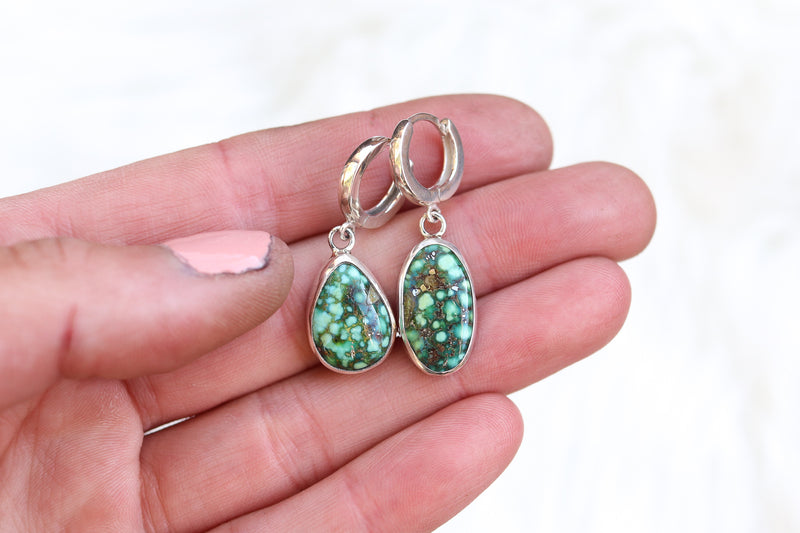 Sonoran Gold Turquoise Lever Back Earrings 1