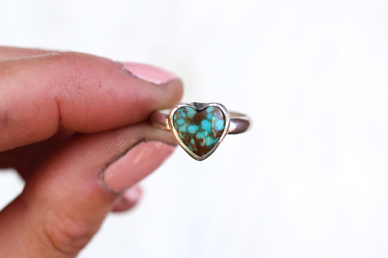 Size 7 Hubei Turquoise Heart Ring