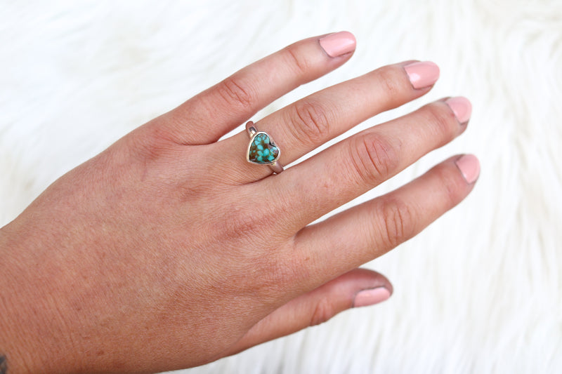 Size 7 Hubei Turquoise Heart Ring