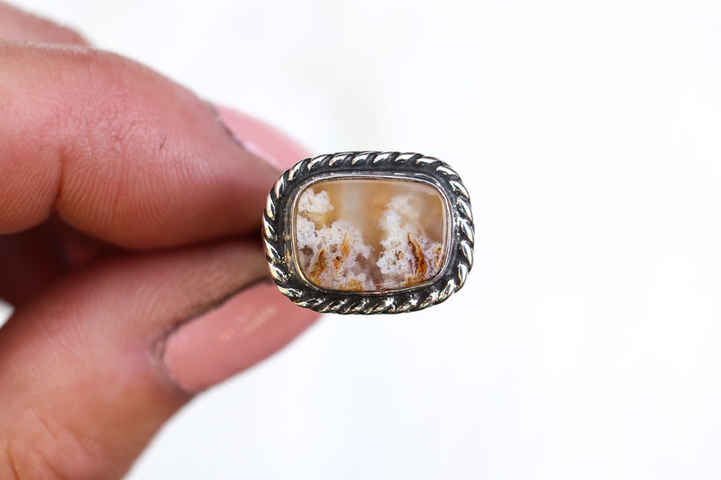 Size 5.5 Graveyard Point Plume Agate Ring