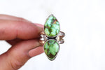 Size 8 Double Sonoran Gold Turquoise Ring