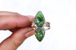 Size 12 Double Sonoran Gold Turquoise Ring