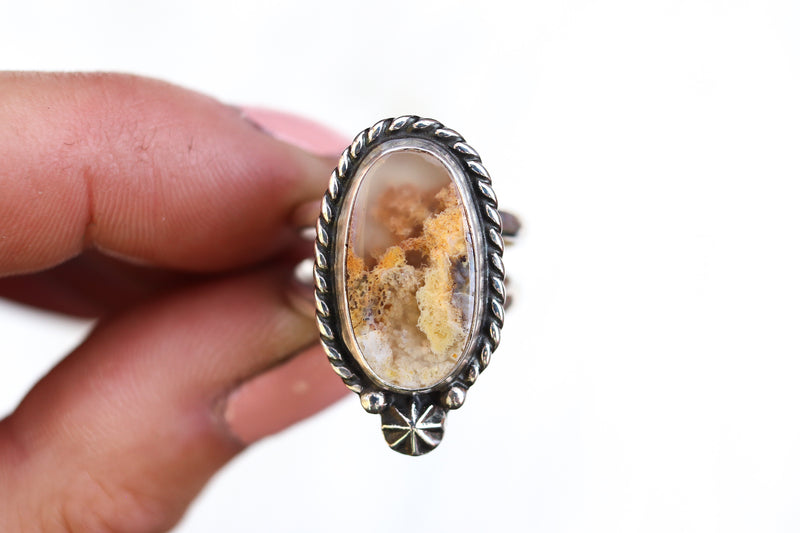 Size 7 Graveyard Point Plume Agate Ring