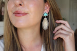 Pilot Mountain Turquoise x Fossilized Coral Stud Earrings