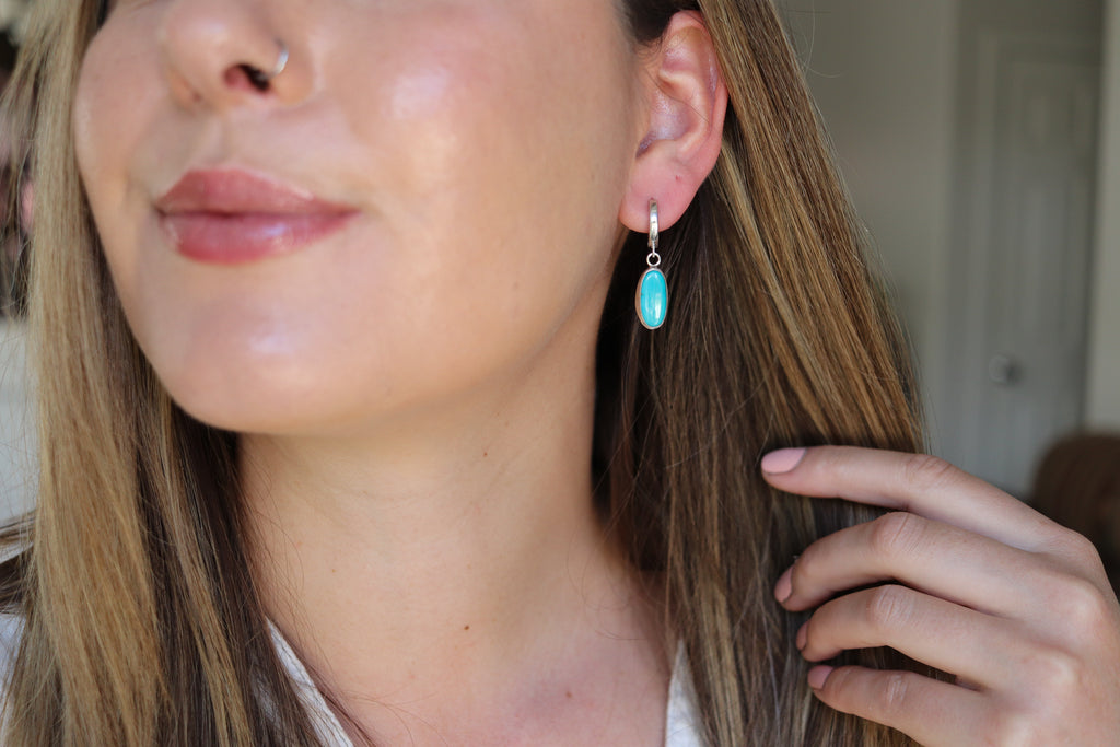 Sonoran Gem Turquoise Lever Back Earrings