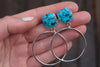 Sonoran Gem Turquoise Stud Hoop Earrings 2