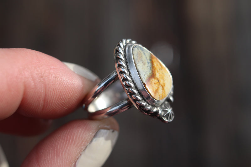 Size 7 Carlina Picture Jasper Ring