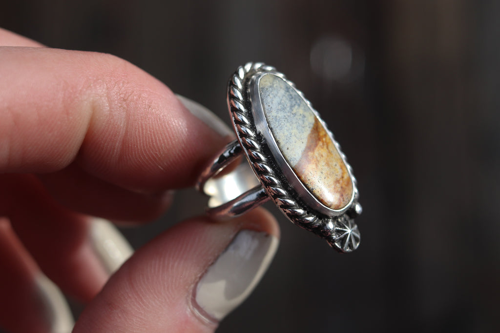 Size 5 Carlina Picture Jasper Ring