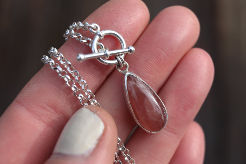 Rhodochrosite Toggle Clasp Necklace