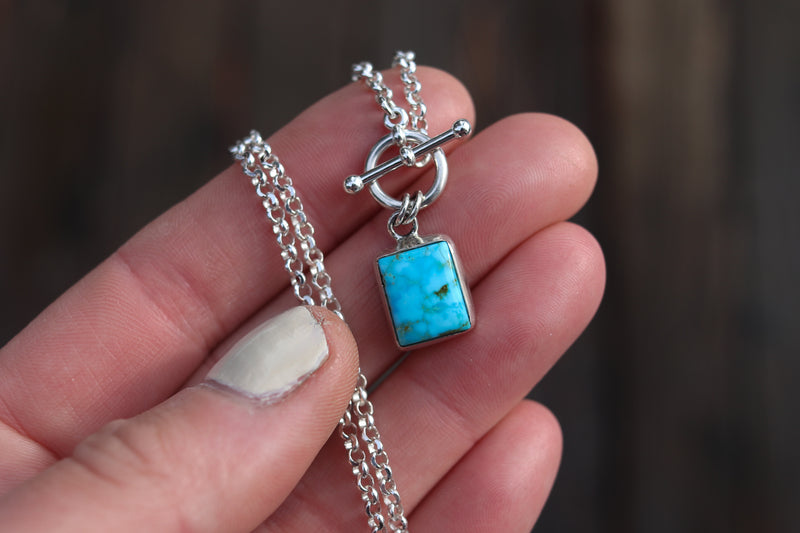 Kingman Turquoise Toggle Clasp Necklace