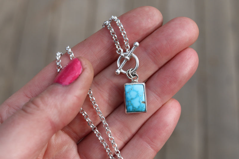 Kingman Turquoise Toggle Clasp Necklace