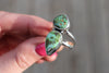 Size 9 Double Sonoran Gold Turquoise Ring