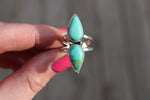 Size 6 Double Emerald Valley Turquoise Ring