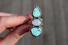 Size 8 Carico Lake Turquoise x Moonstone Ring