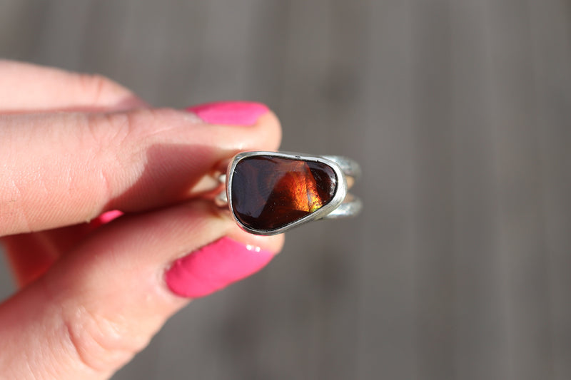 Size 9 Fire Agate Ring