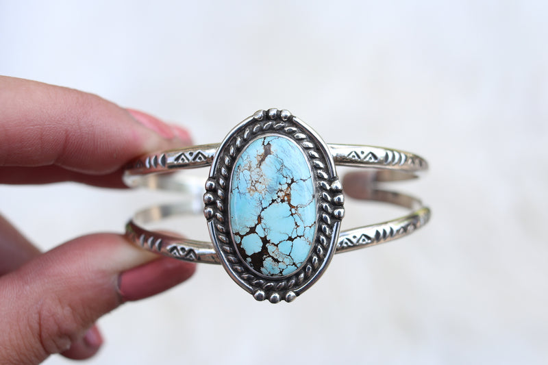 Treasure Mountain Turquoise Stamped Cuff (One Size)