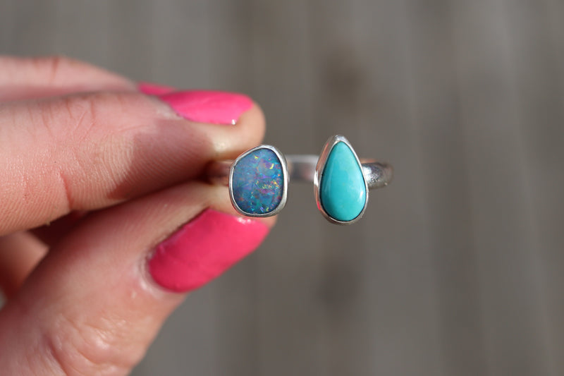 Size 10-11 Opal x Turquoise Ring (Adjustable)