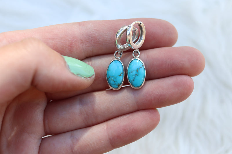 Sonoran Gem Turquoise Lever Back Earrings 7