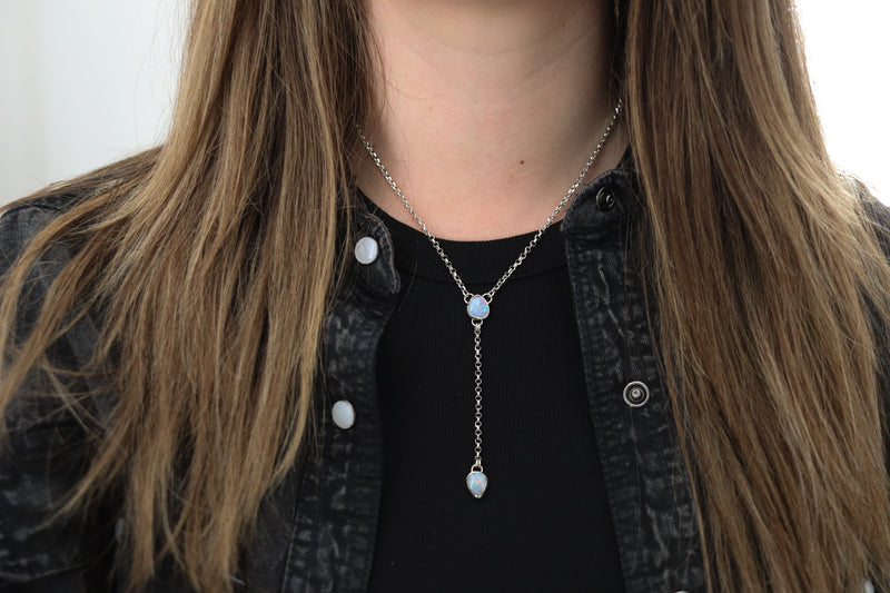 Opal Lariat Necklace