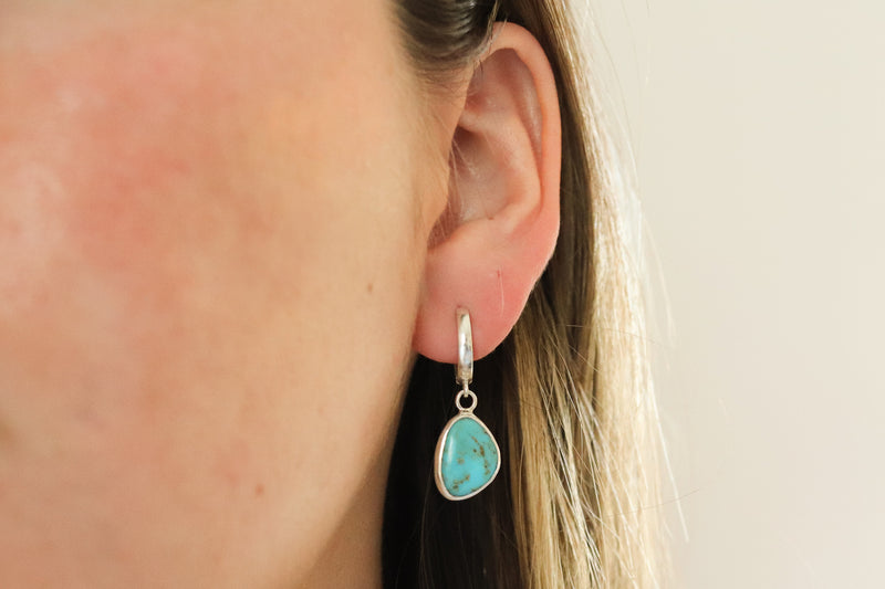 Sonoran Gem Turquoise Lever Back Earrings 10