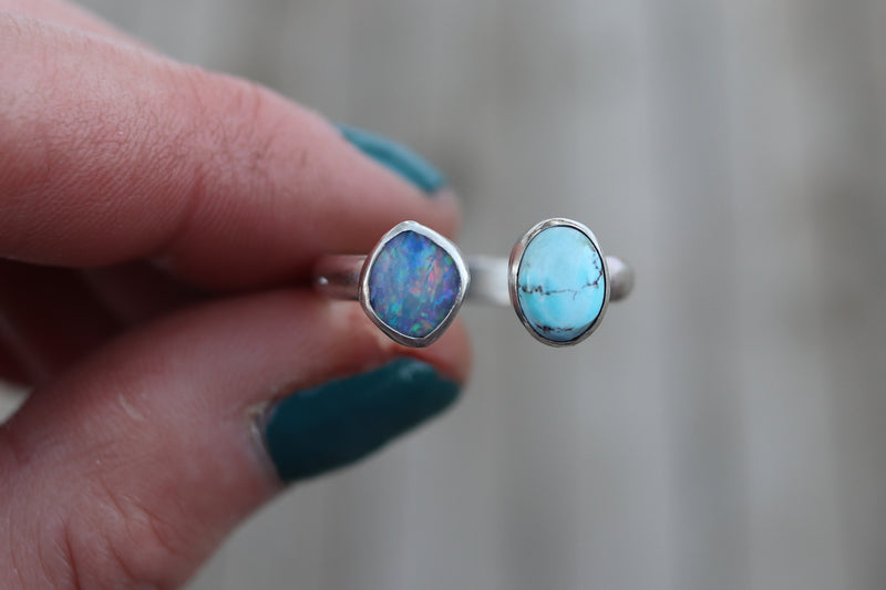 Size 10-11 Opal x Turquoise Ring (Adjustable)