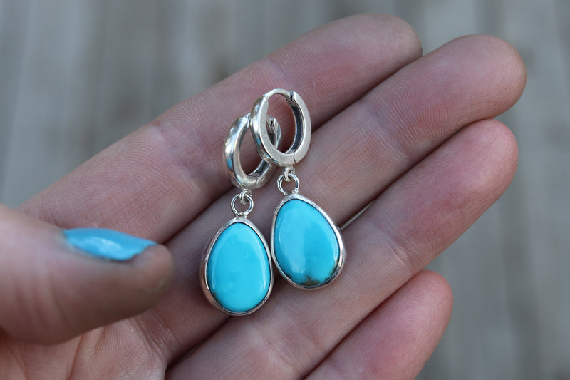 Sonoran Gem Turquoise Lever Back Earrings 2