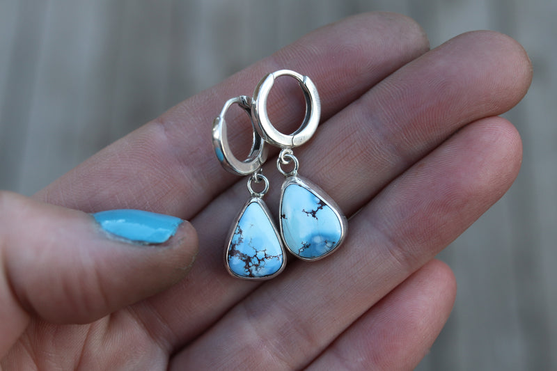 Golden Hill Turquoise Lever Back Earrings 1