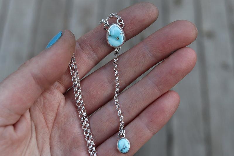 Golden Hill Turquoise Lariat Necklace