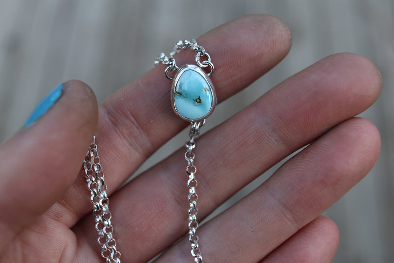 Golden Hill Turquoise Lariat Necklace