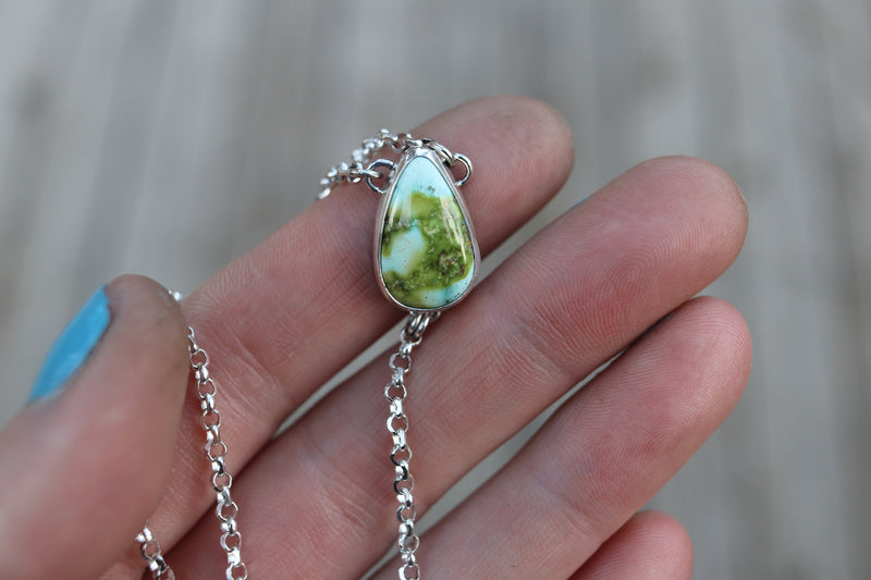 Sonoran Gold Turquoise Lariat Necklace 3