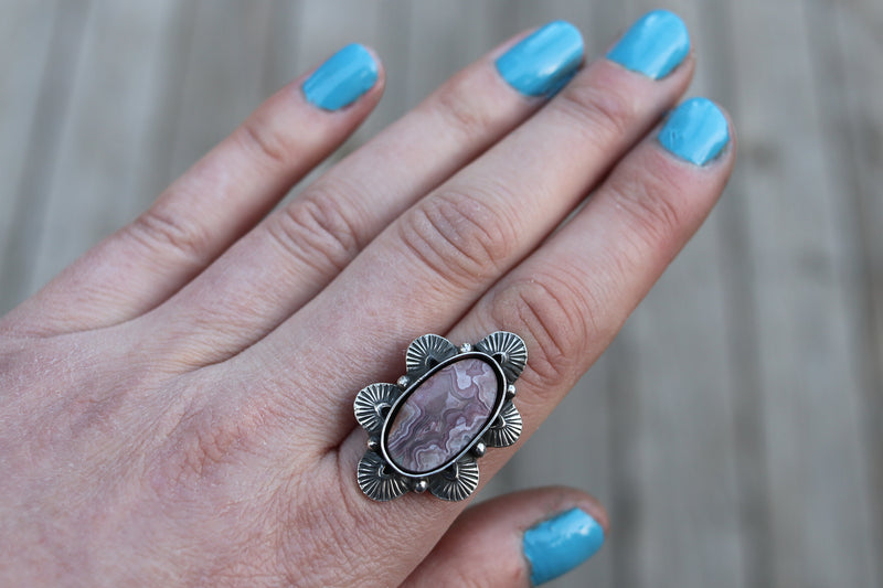 Crazy Lace Agate Ring - Finish In Your Size