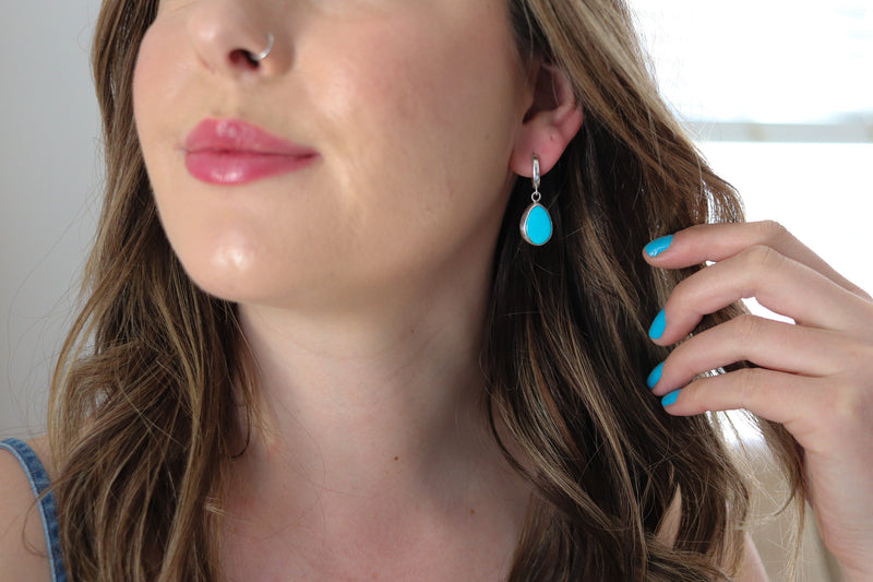 Sonoran Gem Turquoise Lever Back Earrings 2