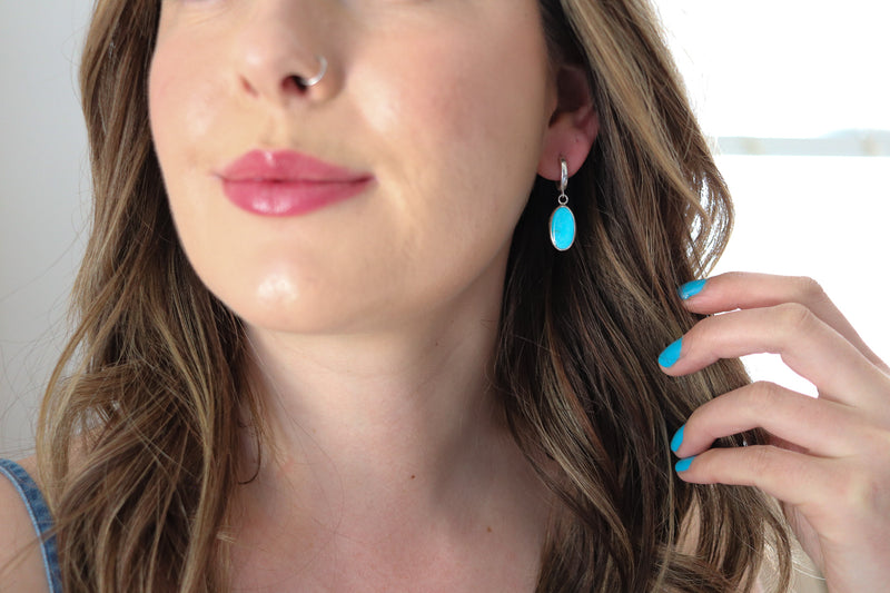 Sonoran Gem Turquoise Lever Back Earrings 1