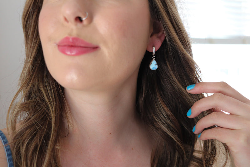 Golden Hill Turquoise Lever Back Earrings 1