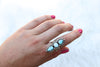 Size 8 Triple White Water Turquoise Ring