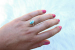 Size 6.5 White Water Turquoise Ring
