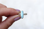 Size 6 White Water Turquoise Ring