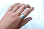 Size 11 White Water Turquoise Ring