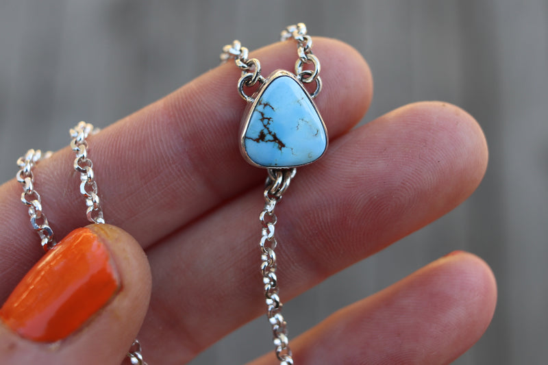Golden Hill Turquoise Lariat Necklace