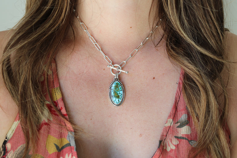 Kingman Turquoise Toggle Clasp Necklace
